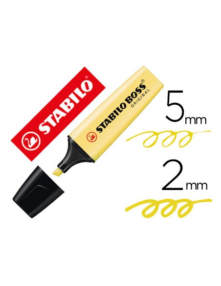 Rotulador stabilo boss pastel fluorescente 70 amarillo cremoso