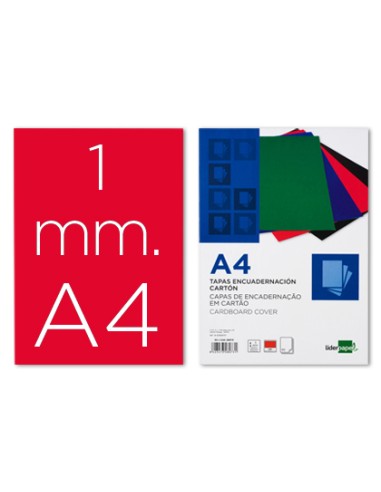 Tapa encuadernacion liderpapel carton a4 1mm...