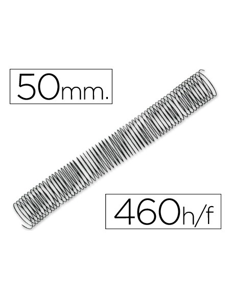 Espiral metalico q-connect 64 5:1 50mm 1,2mm caja de 25 unidades