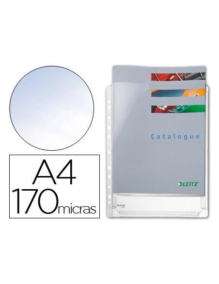 Funda multitaladro leitz din a4 pvc 170 mc con fuelle capacidad 200 hojas pack de 5 unidades