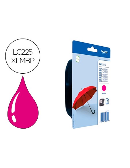 Ink-jet brother lc-225xlmbp mfc-j 4420 dw / mfc-j 5620 dw magenta alta capacidad 1200 pag
