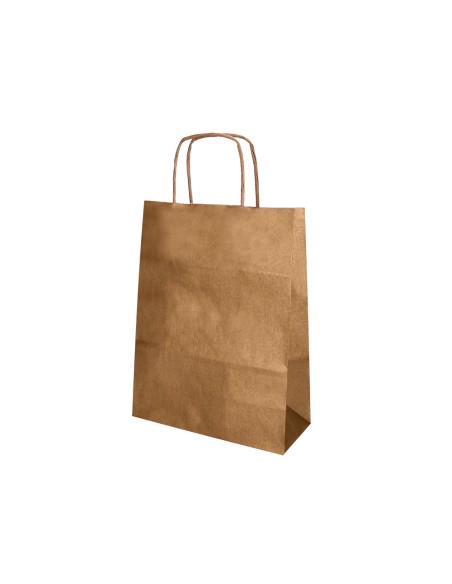 Bolsa kraft q-connect natural asa retorcida 270x120x360 mm