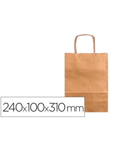 Bolsa kraft q-connect natural asa retorcida...
