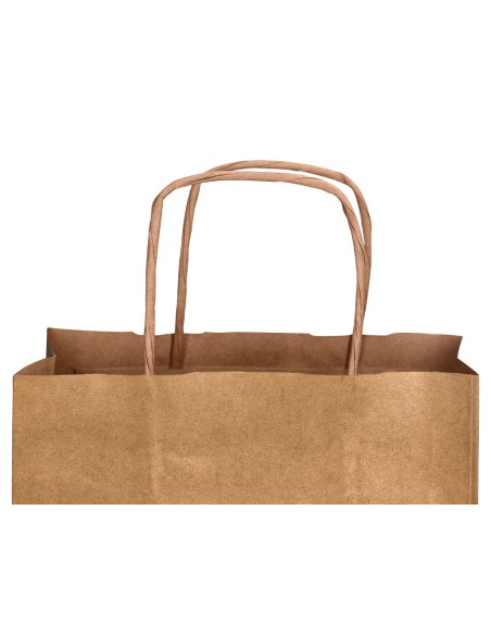 Bolsa kraft q-connect natural asa retorcida 240x100x310 mm