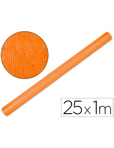 Papel kraft liderpapel naranja fuerte rollo 25x1 m