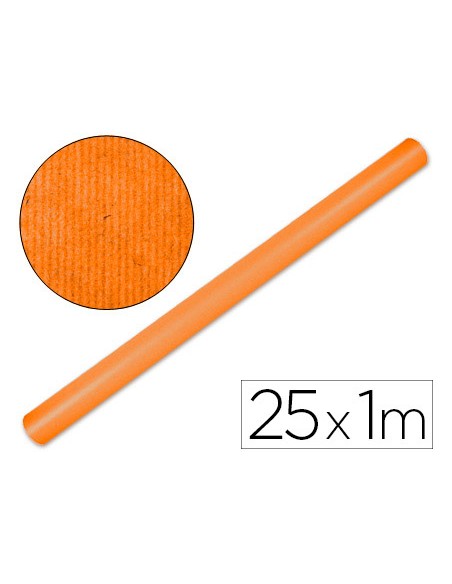 Papel kraft liderpapel naranja fuerte rollo 25x1 m