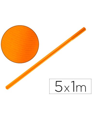 Papel kraft liderpapel naranja fuerte rollo 5x1 m