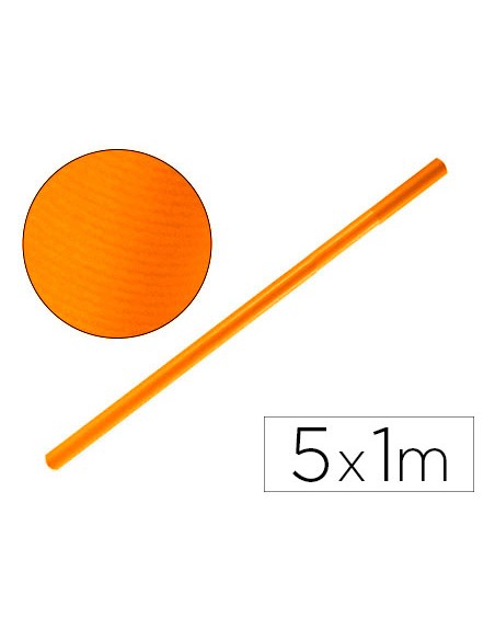 Papel kraft liderpapel naranja fuerte rollo 5x1 m