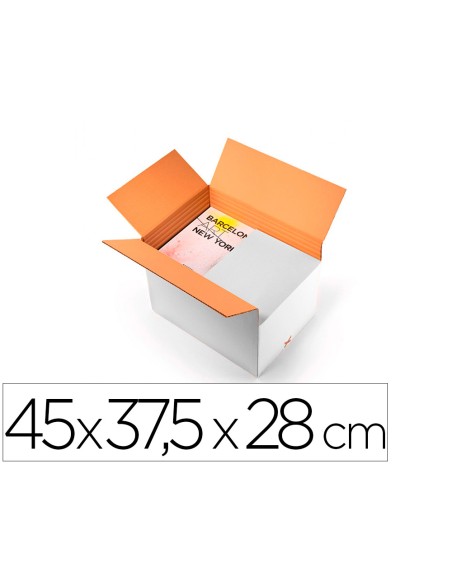 Caja para embalar q-connect ultra resistente regulable en altura carton canal doble 7 mmcolor blanco 450x280x375 mm