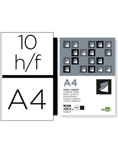 Papel carbon liderpapel negro din a4 bolsa de...