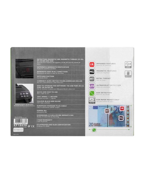 Detector y contador q-connect de billetes falsos profesional avanzado