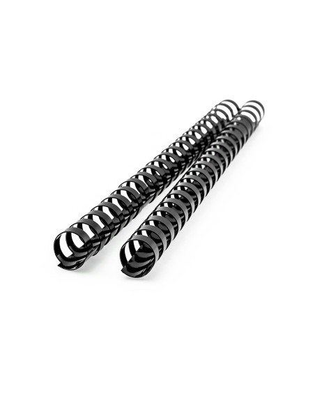 Canutillo q-connect redondo 16 mm plastico negro capacidad 145 hojas caja de 50 unidades