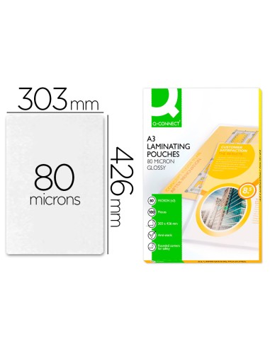 Bolsa de plastificar q-connect 303 x 426 mm 80...