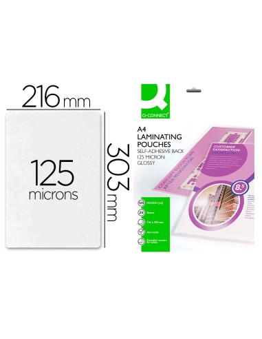 Bolsa de plastificar q-connect 303 x 216 mm 125...