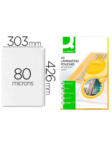 Bolsa de plastificar q-connect 303 x 426 mm 80...