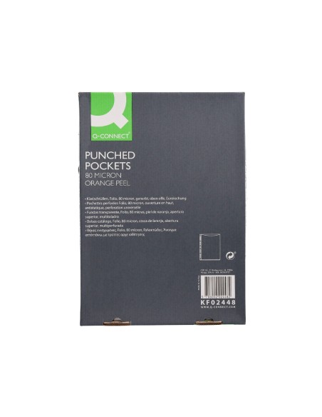 Funda multitaladro q-connect folio 80 mc piel de naranja caja de 100 unidades