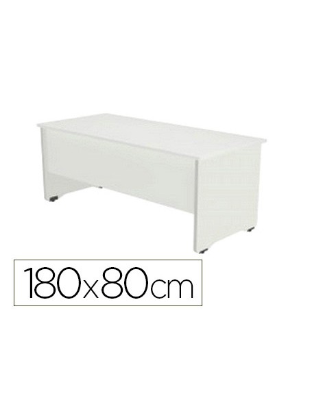 Mesa oficina rocada serie work 180x80 cm acabado aw04 blanco/blanco