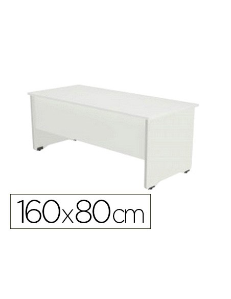 Mesa oficina rocada serie work 160x80 cm acabado aw04 blanco/blanco