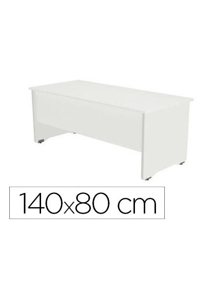 Mesa oficina rocada serie work 140x80 cm acabado aw04 blanco/blanco