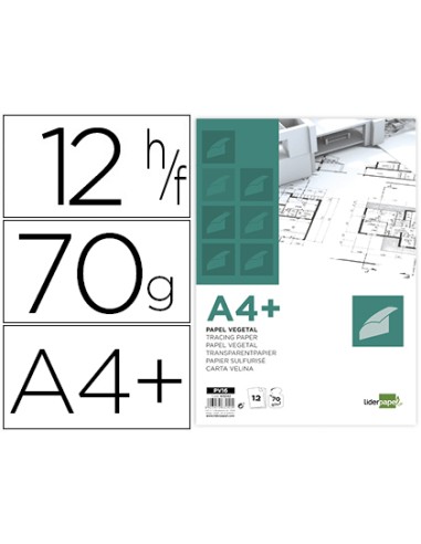 Papel dibujo liderpapel a4+ 320x240mm 70g/m2...