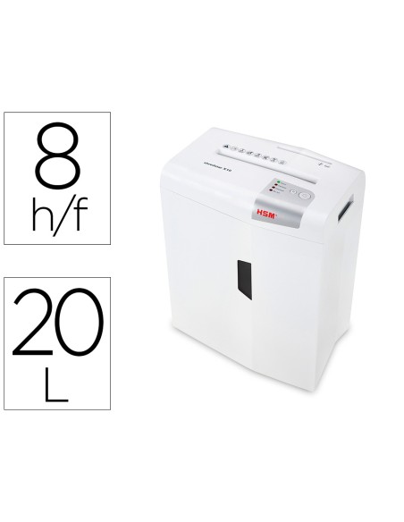 Destructora de documentos hsm shredstar x10 capacidad de corte 10h en particulas destruye grapas clips cd y tarjetas