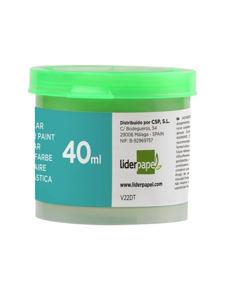 Tempera escolar liderpapel 40 ml verde claro