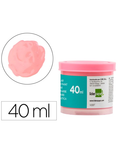 Tempera escolar liderpapel 40 ml rosa
