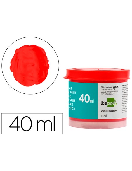 Tempera escolar liderpapel 40 ml rojo