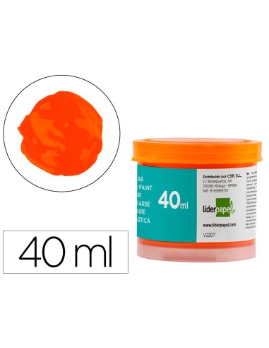 Tempera escolar liderpapel 40 ml naranja