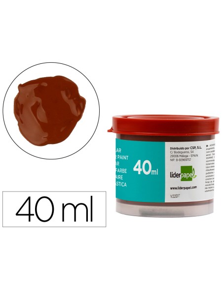 Tempera escolar liderpapel 40 ml marron