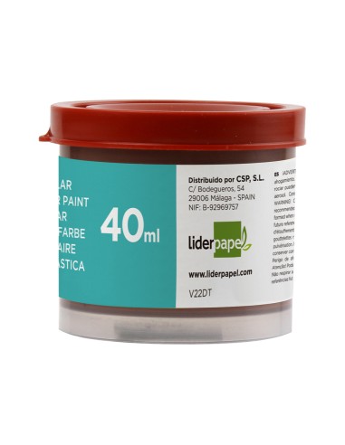 Tempera escolar liderpapel 40 ml marron