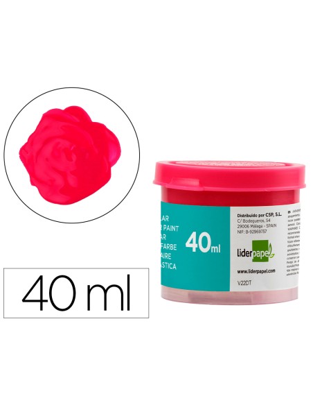Tempera escolar liderpapel 40 ml magenta