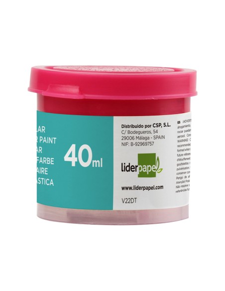 Tempera escolar liderpapel 40 ml magenta