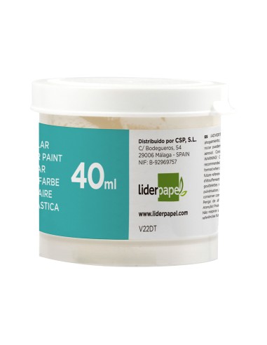 Tempera escolar liderpapel 40 ml blanco