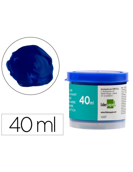 Tempera escolar liderpapel 40 ml azul ultramar