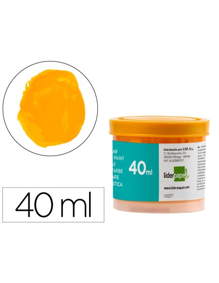 Tempera escolar liderpapel 40 ml amarillo oro