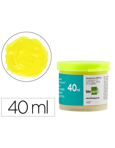 Tempera escolar liderpapel 40 ml amarillo limon