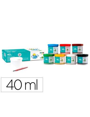 Tempera escolar liderpapel 40 ml caja 7 colores...
