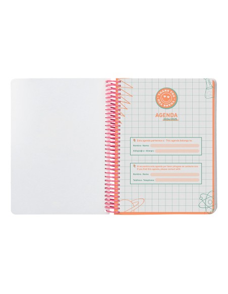 Agenda escolar liderpapel año 24 - 25 escolar basic rosa día página a5