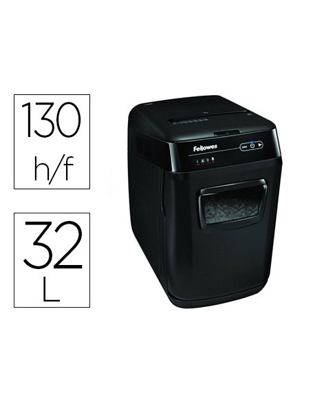 Destructora de documentos fellowes automax 150c capacidad de corte 150 hojas clips grapas tarjetas y cd 32l