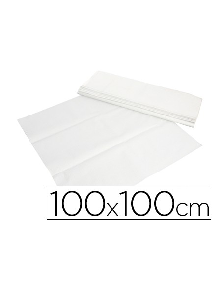 Mantel de papel blanco en hojas 100x100 cm caja de 400 unidades
