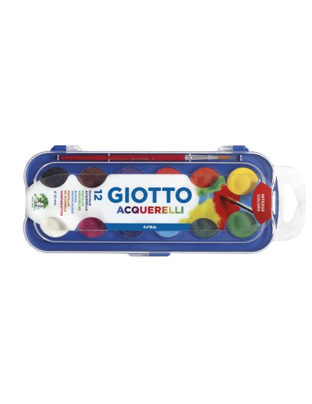 Acuarela giotto 12 colores con pincel estuche de plastico