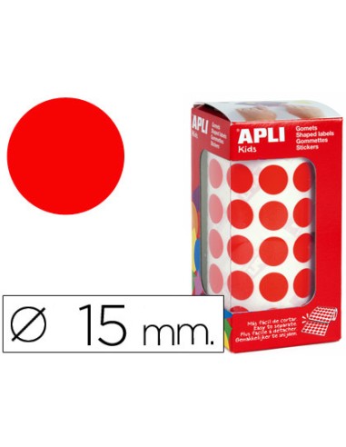 Gomets autoadhesivos circulares 15 mm rojo...