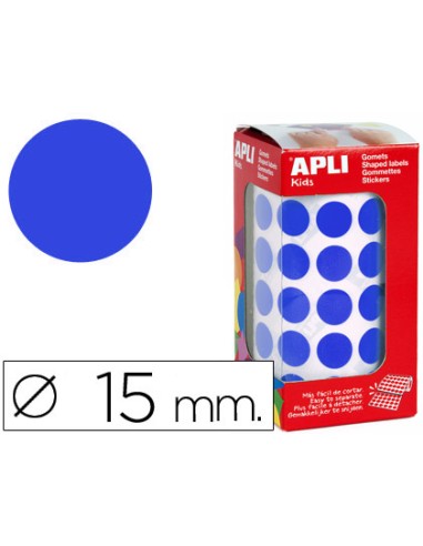 Gomets autoadhesivos circulares 15 mm azul en...