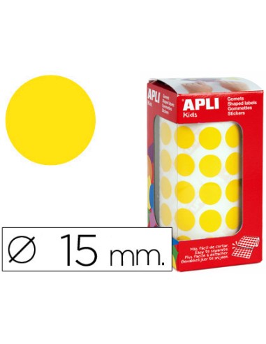 Gomets autoadhesivos circulares 15 mm amarillo...