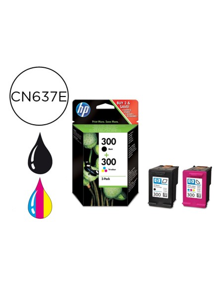 Ink-jet hp n.300 negro + tricolor deskjet photosmart envy pack 2