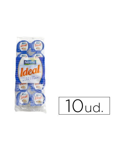 Leche evaporada president porciones de 10 gr envase de 10 unidades