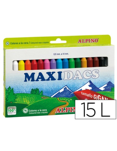 Lapices cera alpino maxidacs caja de 15...