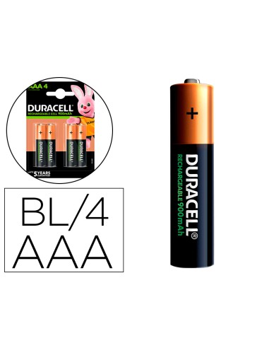 Pila duracell recargable staycharged aaa 900...