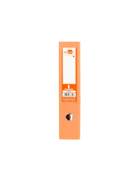 Archivador de palanca liderpapel folio documenta forrado pvc con rado lomo 75mm naranja con compresor
